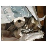 Box Of Jumper Cable Clamps, Insulators, And Other Misc. Tools And Hardware