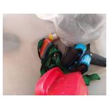 Tote With Old Toolbox, Straps, Knockout Punch, And Filter Scoop