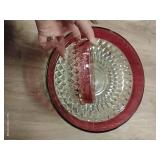 Rose Rimmed Glass Bowls