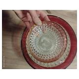 Rose Rimmed Glass Bowls