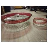 Rose Rimmed Glass Bowls