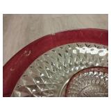 Rose Rimmed Glass Bowls