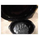 Enamel Roasting pot With Box Of Misc. Jars