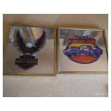 Harley Davidson & Corvette Mirror Decor
