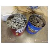 Two Coffee Cans of Galvanized Nails