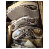 Box of Sanding Pads/Straps, Trowels, Screws, Etc
