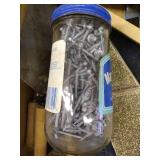 Box of Sanding Pads/Straps, Trowels, Screws, Etc