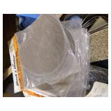 Box of Sanding Pads/Straps, Trowels, Screws, Etc