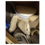 Box of Sanding Pads/Straps, Trowels, Screws, Etc