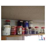 Shelf of Jars with Hardware - Approximately 20 Jars/Cans!