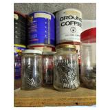 Shelf of Jars with Hardware - Approximately 20 Jars/Cans!