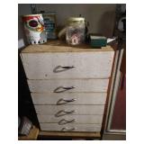 Wooden Drawer Unit (With Contents on Top)