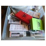 Storage Tote Full of Light Bulbs & Lighting Installation Items