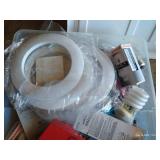 Storage Tote Full of Light Bulbs & Lighting Installation Items
