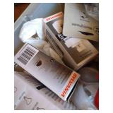 Storage Tote Full of Light Bulbs & Lighting Installation Items