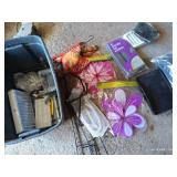 Tote of Filters, Organizers & Yard Flags