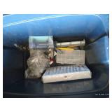 Tote of Filters, Organizers & Yard Flags