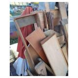 HUGE Pile of Wood, Casters, Umbrella, Window, Etc