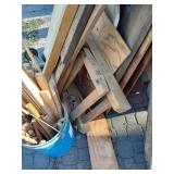 HUGE Pile of Wood, Casters, Umbrella, Window, Etc