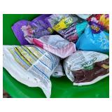 Large Plastic Tub Filled With Garden Items - Fertilizer, Insect Killer, Etc