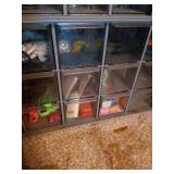 Gray Organizer With Contents