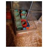 Gray Organizer With Contents