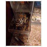 Gray Organizer With Contents