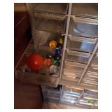 Gray Organizer With Contents