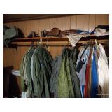 Closet Contents - Vintage Clothes, Military Clothes, Boots, Etc.