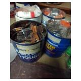 (4) Coffee Cans of Hinges