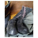 Military Duffle With (4) Pairs of Size 13 & 14 Boots