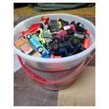 Large Ice Cream Bucket of Die-Cast Cars