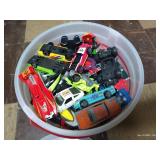 Large Ice Cream Bucket of Die-Cast Cars