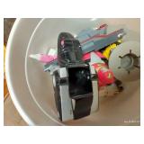 Bucket of Vintage Toys & Vintage Electric Bell Kit