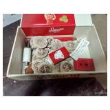 Cigar Box With Army & Air Force Exchange Wooden Nickels