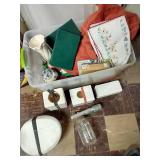 Tote of Misc - Plaster Molds, Boy Scout Derby Kit, Torch, Etc