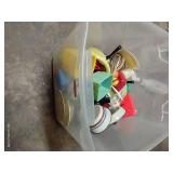 Tote of Vintage Toys - Mostly Kitchen/Food