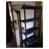 Plastic Storage Shelf System & Tall Floor Lamp