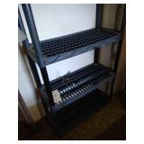 Plastic Storage Shelf System & Tall Floor Lamp