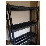 Plastic Storage Shelf System & Tall Floor Lamp