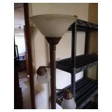 Plastic Storage Shelf System & Tall Floor Lamp