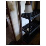 Plastic Storage Shelf System & Tall Floor Lamp