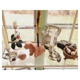 Steel & Glass Shelf/Sea Shells & Décor Lot