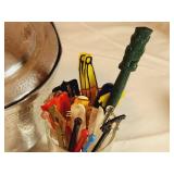 2 Vintage MCM Ice Buckets & Barware Lot