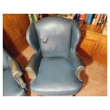 Vintage Leather Wingback Chairs
