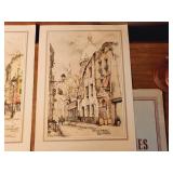 Vintage Paris Street Scene Prints