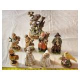 9 Vintage China Figurines