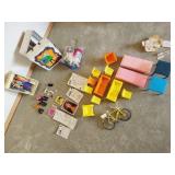 Large Vintage Lot Barbie Clothing, Furniture, etc.