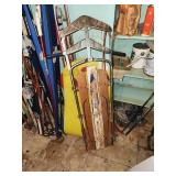 Vintage X-Country Skis, Downhill Skis & Sled
