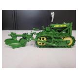 John Deere Crawler with 2 Bottom Plow 1/16 Scale